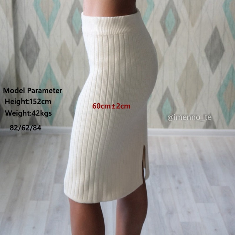 Women's Elastic Waist Knit Skirt Dsers