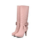 Women's Knee High Stiletto Boots with Side Boot Dsers