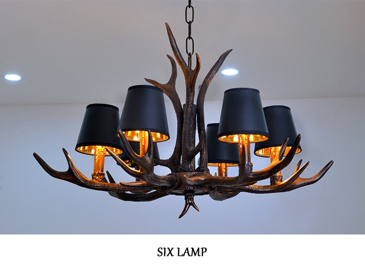 Retro Antlers LED Chandelier Table Dining Living Room Kitchen Accesories Pendant Lamp Home Decoration Interior Lighting Fixture Dsers