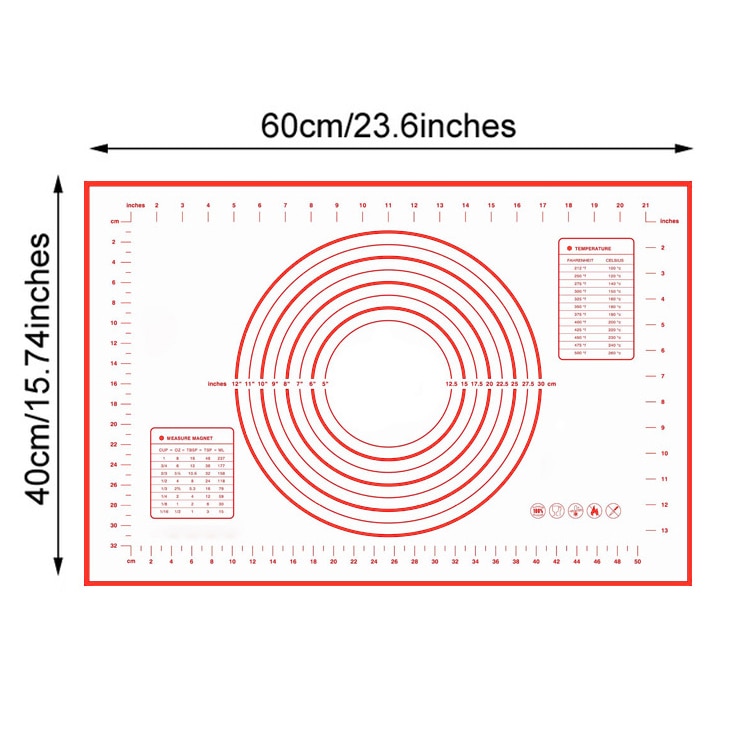 Silicone Baking Mats Sheet Pizza Dough Non-Stick Maker Holder Pastry Kitchen Gadgets Cooking Tools Utensils Bakeware Accessories Dsers