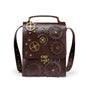 Norbinus PU Leather Steampunk Clockwork Theme Crossbody Messenger Bag Dsers