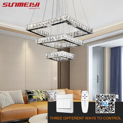 Modern LED Chandeliers Dimmable Crystal Chandelier Lighting For Living room Dining room Kitchen Rings led lampadario cristallo Dsers