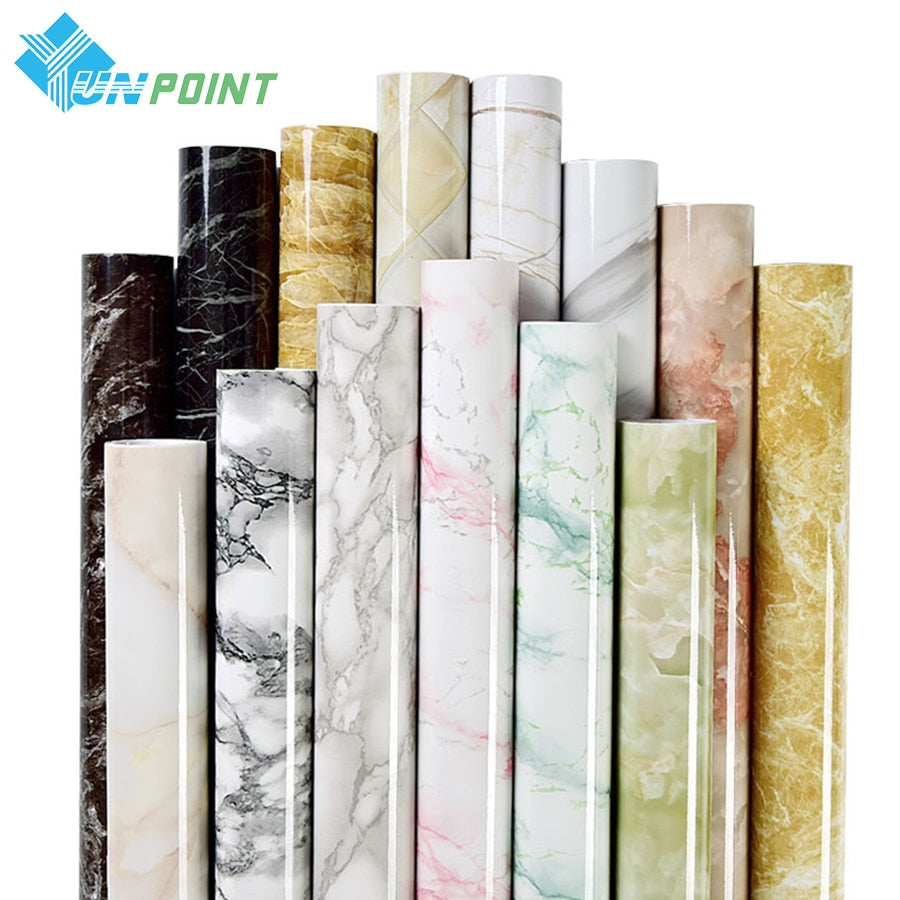 Modern Marble Wall Stickers Bathroom Waterproof Kitchen Oilproof Bar Counter Decorative Film Self-Adhesive Furniture Wallpaper Dsers