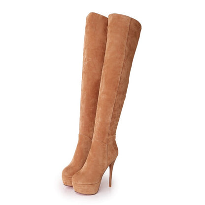 Women's Thigh High Suede Stiletto Boots Dsers