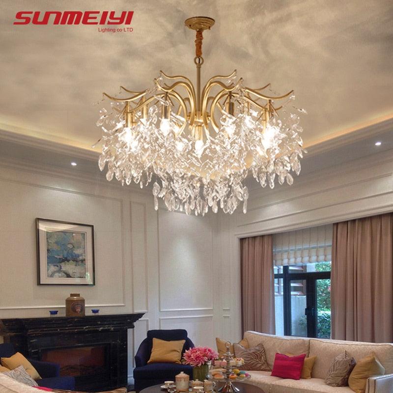 Nordic LED Crystal Chandeliers Gold Black Chandelier Luxury Lighting Kitchen Dining Living room Bedroom Lamp lustre pendente Dsers