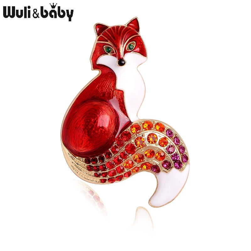 Rhinestone Fox Brooch Dsers