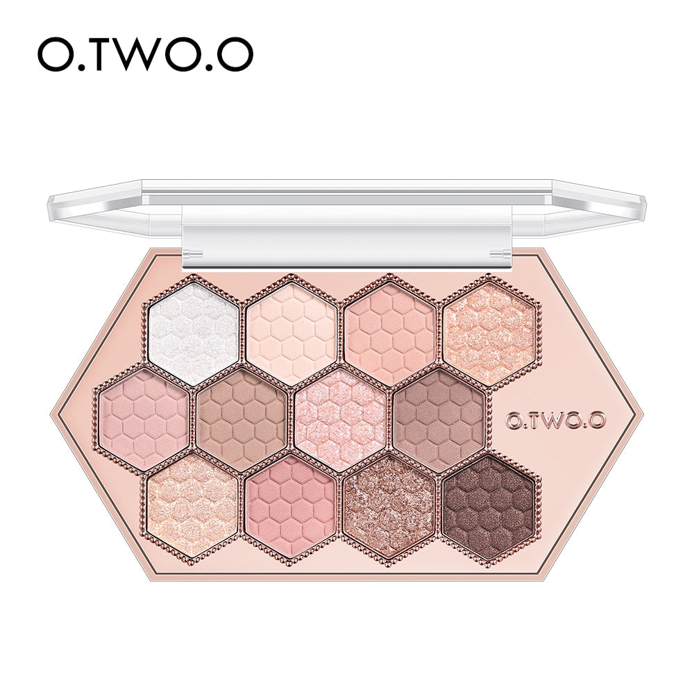 O.TWO.O Eyeshadow Palette 12 Colors Shimmer Matte Eye Shadow Long-lasting Waterproof Eye Pigments Shiny Shadows Cosmetics