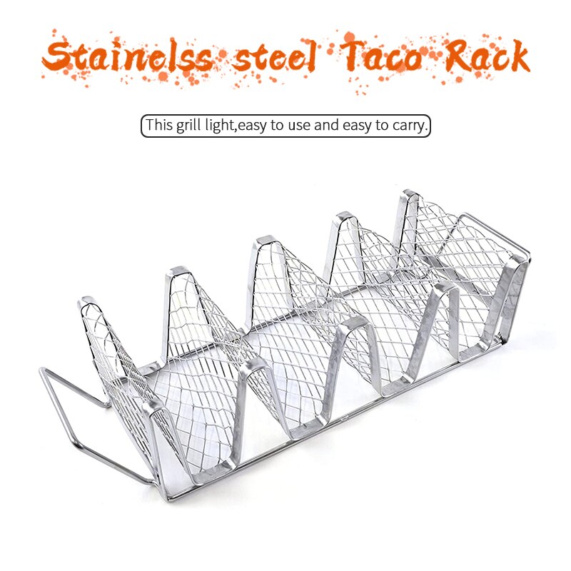 Stainless steel Taco Rack BBQ Grill Baked Taco Mexican Food Pie Holder Cooking Accessories Barbecue Household Kitchen Utensils Dsers