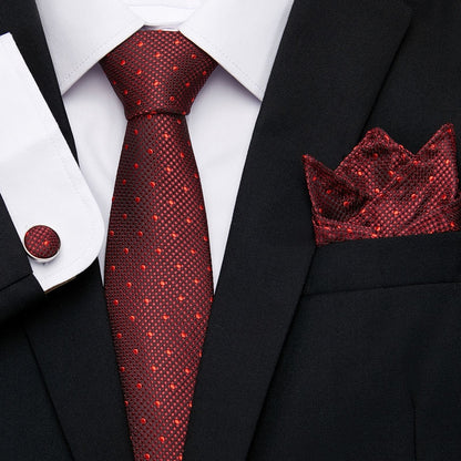 Men's Silk Tie Handkerchief and Cufflinks Set Dsers