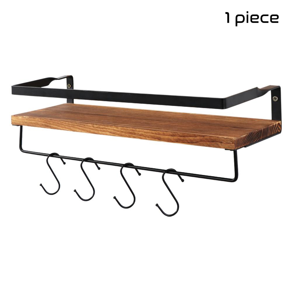 Wall Shelf Wood Floating Shelf Wall Decoration Multifunction Storage Holder Wall Shelf Rack Decorative For Kitchen/ Bedroom Dsers