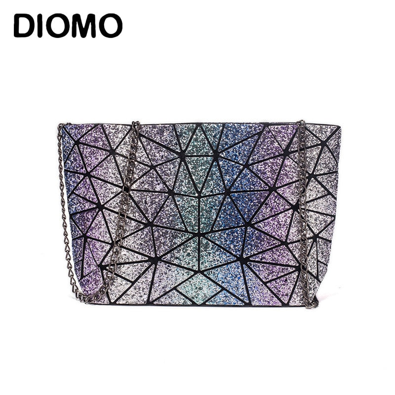 Women's Geometric Chain Bag Holographic Dsers