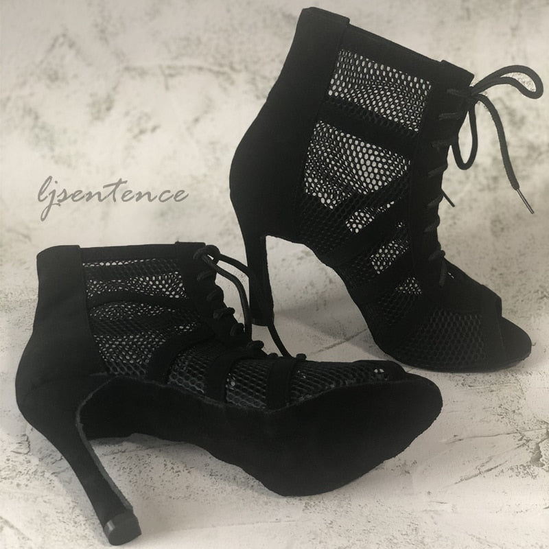 Women's Mesh High Heel Boots Dsers