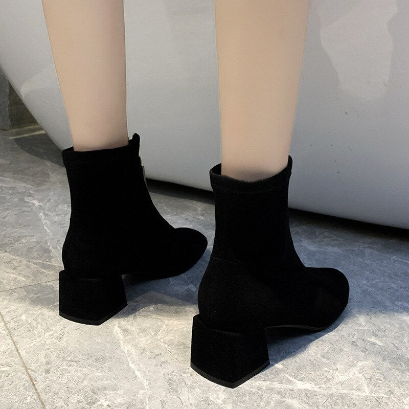 Women's Ankle Boots with Square Heel Dsers