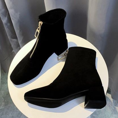 Women's Ankle Boots with Square Heel Dsers