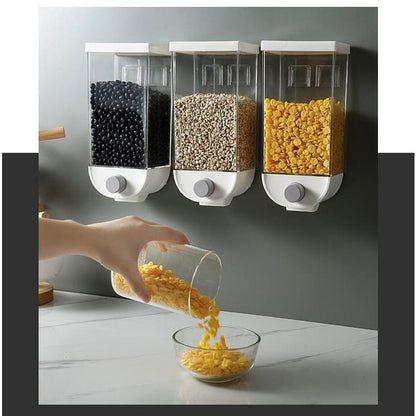 Wall Mounted Press Cereals Dispenser Grain Storage Box Dry Food Container Organizer Kitchen Accessories Tools 1000/1500ml Dsers