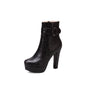 Women's Pltaform Thick Heeled Ankle Boots Round Toe Dsers