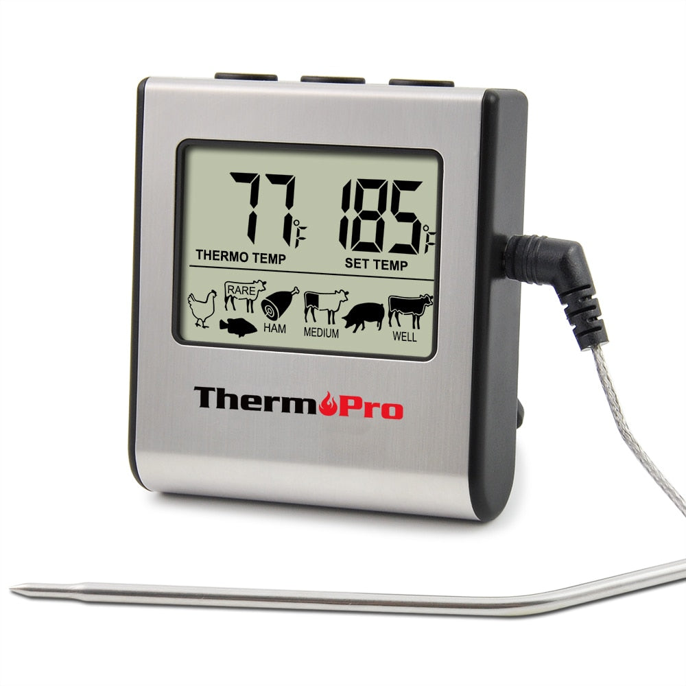 TP16 Digital Barbecue Meat Thermometer For Oven Thermomet With Timer Meat Probe Cooking Kitchen Thermometer For Meat Dsers