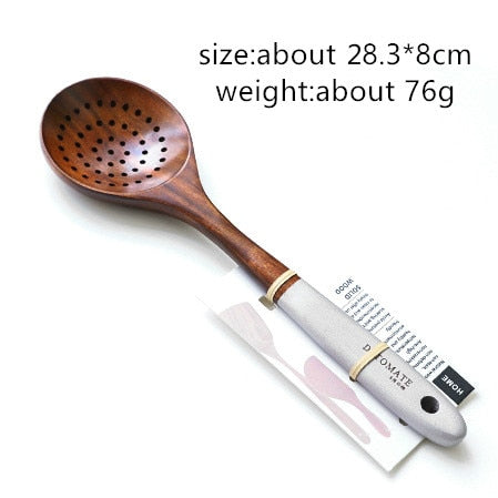 Solid Wood Cooking Tool Eco-friendly Teak Spatula Rice Scoop Environmental Protection Tableware Household Kitchen Supplies Dsers