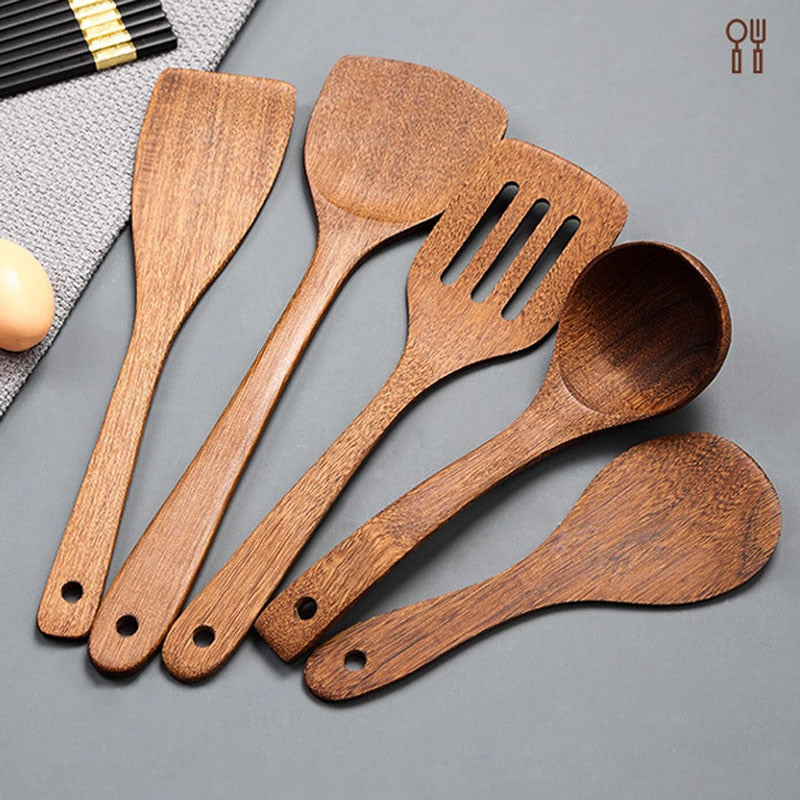 Wooden Spatula Kitchen Nonstick Dedicated Wooden Kitchenware Heat Resistant Wooden Cooking Shovel Spoon Dsers