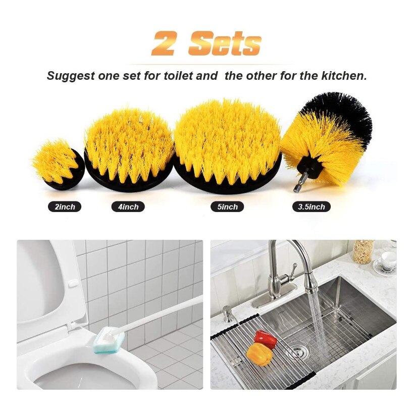 White Soft Cleaning Scrub Brush Accessories Drill Brush Shower Cleaner Power Cleaning Scrub Household Kitchen Cleaning Brush Dsers