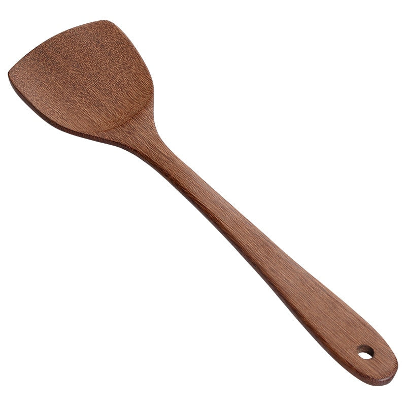 Wooden Spatula Kitchen Nonstick Dedicated Wooden Kitchenware Heat Resistant Wooden Cooking Shovel Spoon Dsers