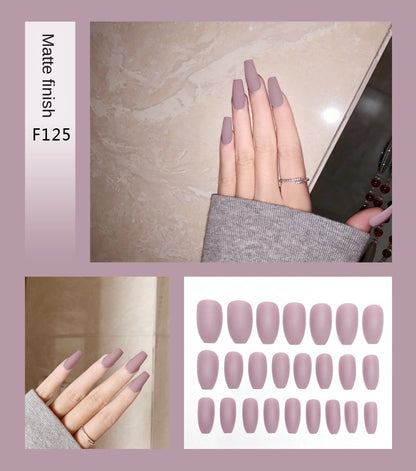 Nail Art Fake Nails Stiletto Tips Clear Press on Long False with Glue Coffin Stick Display Full Cover Artificial Designs Matte Dsers