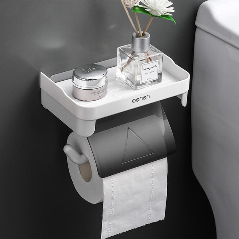 Wall Mount Toilet Paper Holder Bathroom Tissue Accessories Rack Holders Self Adhesive Punch Free Kitchen Roll Paper Accessory Dsers