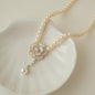 Women's Rose and Pearl  Vintage Style Necklace Dsers