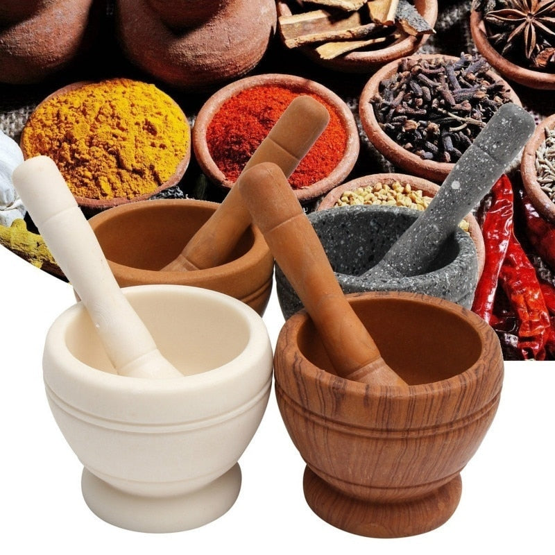 Resin Mortar Pestle Set Garlic Herb Spice Mixing Grinding Crusher Bowl Restaurant Kitchen Tools Dsers