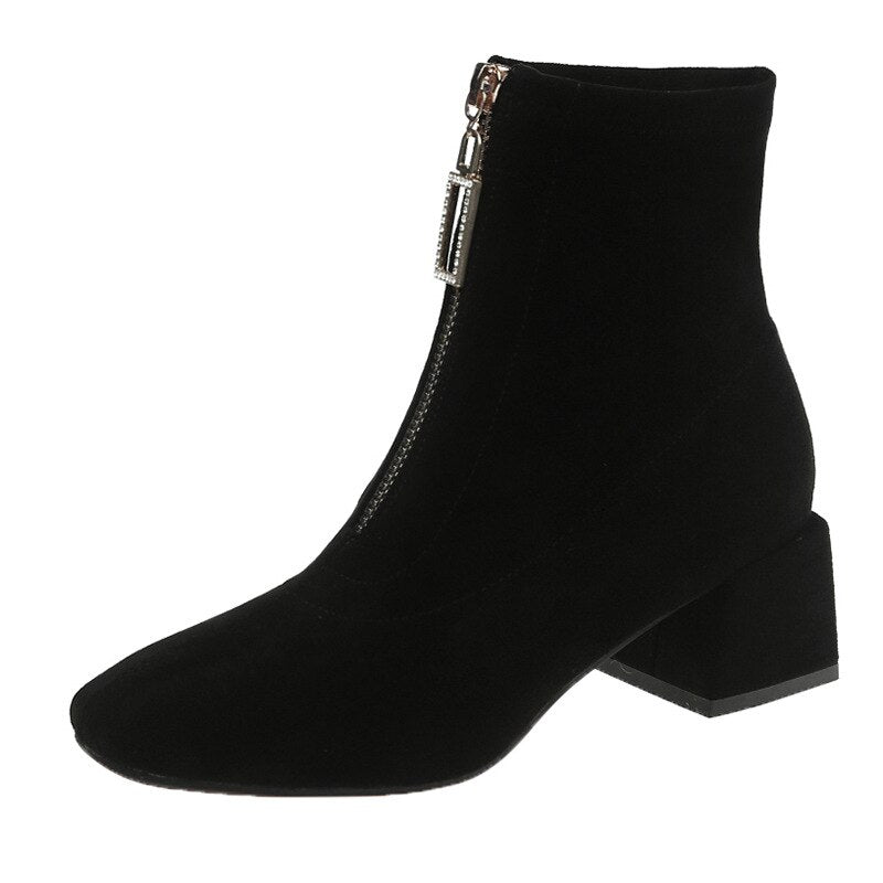 Women's Ankle Boots with Square Heel Dsers