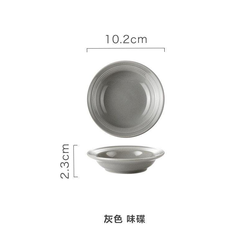 Nordic Grey Ceramic Plate Set Household Simple Dishes And Plates Eco Friendly Tableware Dinner Rice Bowls Kitchen Accessories Dsers