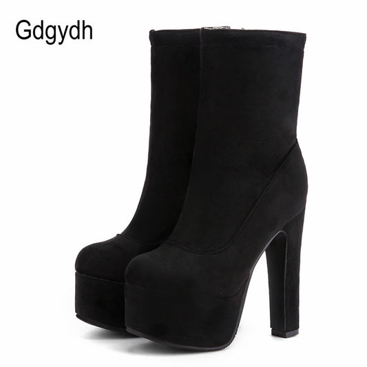 Women's High Heel Platform Zipper Boots Dsers