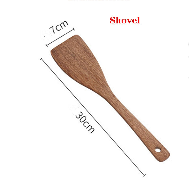 Wooden Spatula Kitchen Nonstick Dedicated Wooden Kitchenware Heat Resistant Wooden Cooking Shovel Spoon Dsers