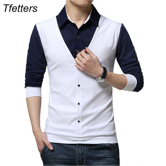 Men's  Long Sleeve Mock Dress Shirt and Sweater Vest Combo Dsers