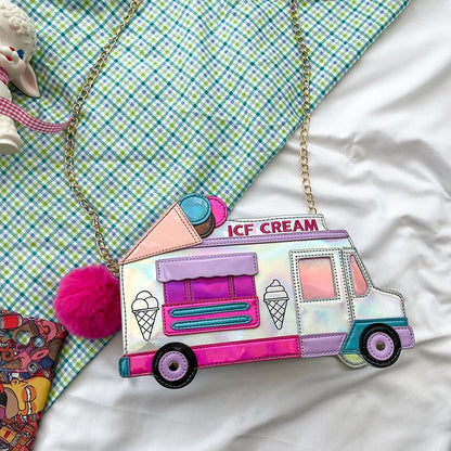 Women's Holographic Ice Cream Truck Bag Dsers