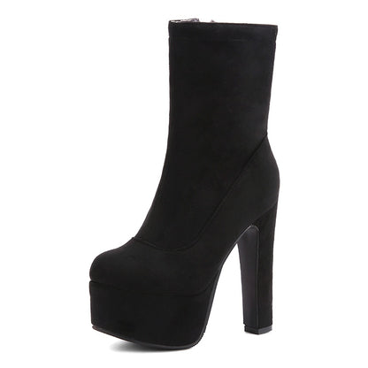 Women's High Heel Platform Zipper Boots Dsers