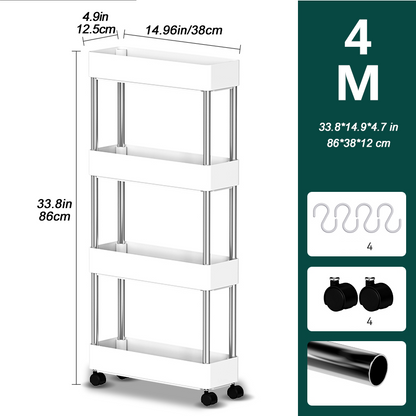 Mobile Storage Shelf Interspace Gap Shelf Kitchen Storage Shelf Bathroom Storage Rack Fridge Side Seam Finishing Rack Dsers