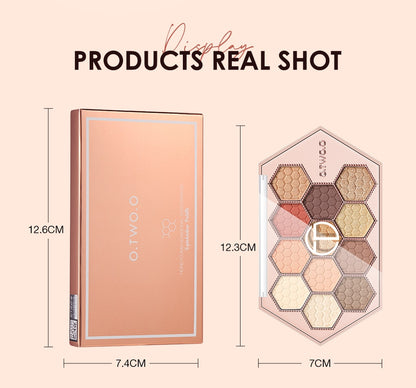 O.TWO.O Eyeshadow Palette 12 Colors Shimmer Matte Eye Shadow Long-lasting Waterproof Eye Pigments Shiny Shadows Cosmetics