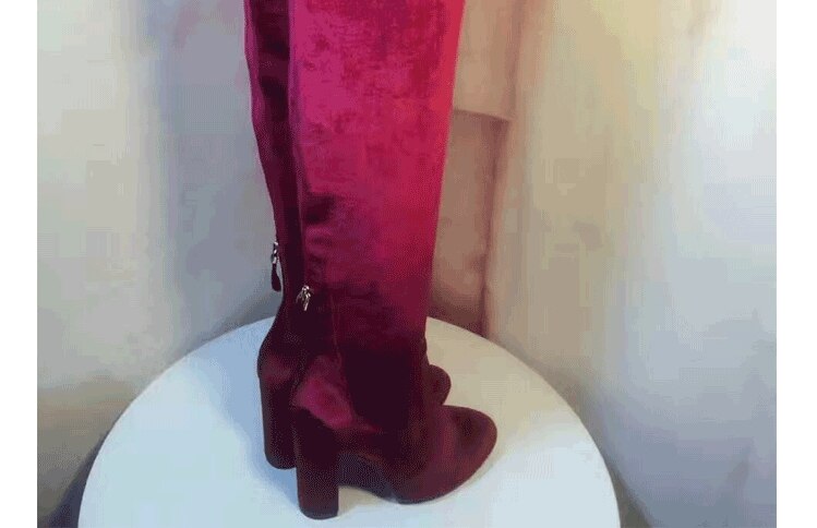 Women's Stretch Suede Thigh High Stiletto Boots Dsers