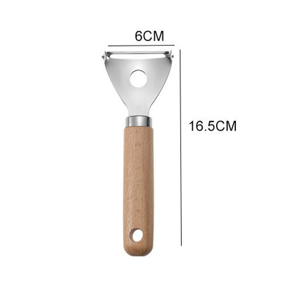 Wooden Handle Small Kitchenware Stainless Steel  Opener Baking Pizza Skin-Peeler Cheese Knife  Kitchenware Set Dsers