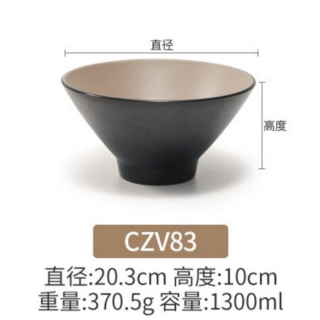 Miamine Japanese Bamboo Bowl Creative Plastic Soup Bowl Restaurant Noodle Restaurant Commercial Ramen Bowl Dsers