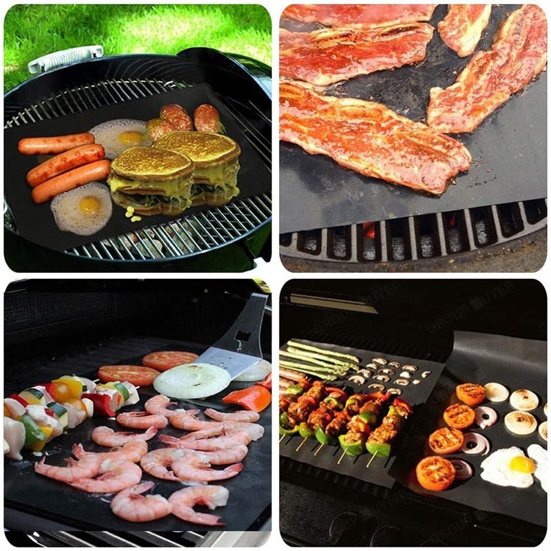 Reusable Non-Stick BBQ Grill Mat Barbecue Grilling Mat Baking Sheet Portable Cooking Tool For Kitchen And Picnic Dsers