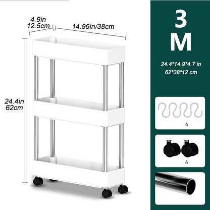 Mobile Storage Shelf Interspace Gap Shelf Kitchen Storage Shelf Bathroom Storage Rack Fridge Side Seam Finishing Rack Dsers