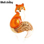 Rhinestone Fox Brooch Dsers