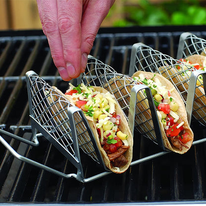 Stainless steel Taco Rack BBQ Grill Baked Taco Mexican Food Pie Holder Cooking Accessories Barbecue Household Kitchen Utensils Dsers