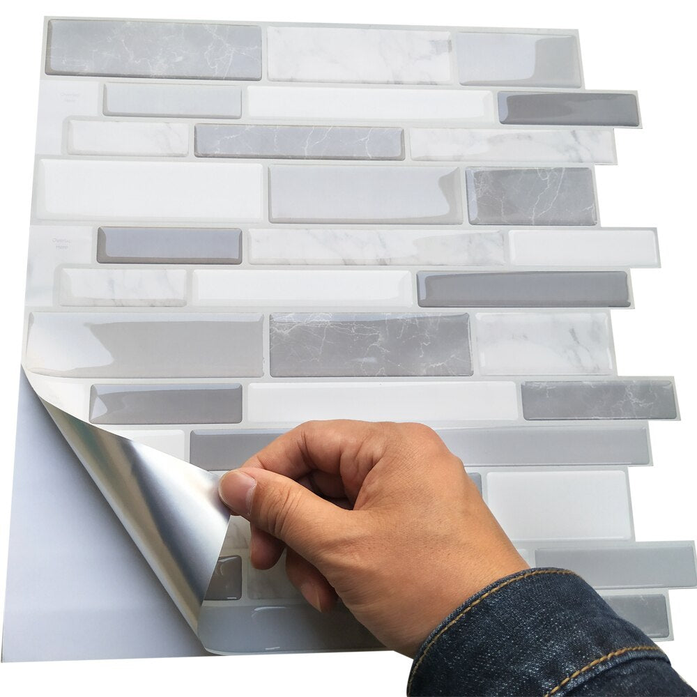 Waterproof Peel and Stick Backsplash Vinyl Smart Tile Self Adhesive Kitchen Wall Sticker Dsers