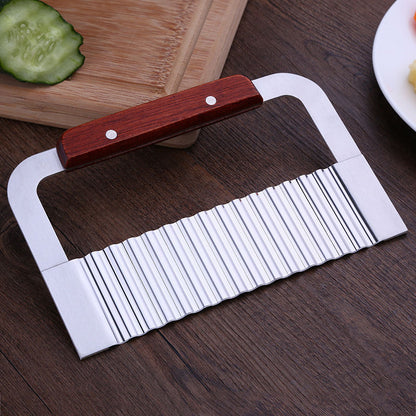 Stainless Steel Potato Chip Slicer Vegetable Fruit Crinkle Wavy Slicer Knife Potato Cutter Kitchen French Fries Maker Tools Dsers