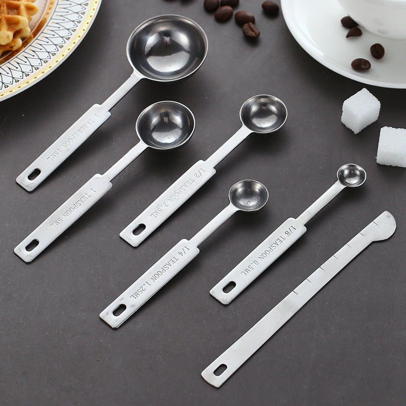 UPORS 8/10Pcs Stainless Steel Measuring Cups and Spoons Set Deluxe Premium Stackable Tablespoons Home Tools Kitchen Accessories Dsers