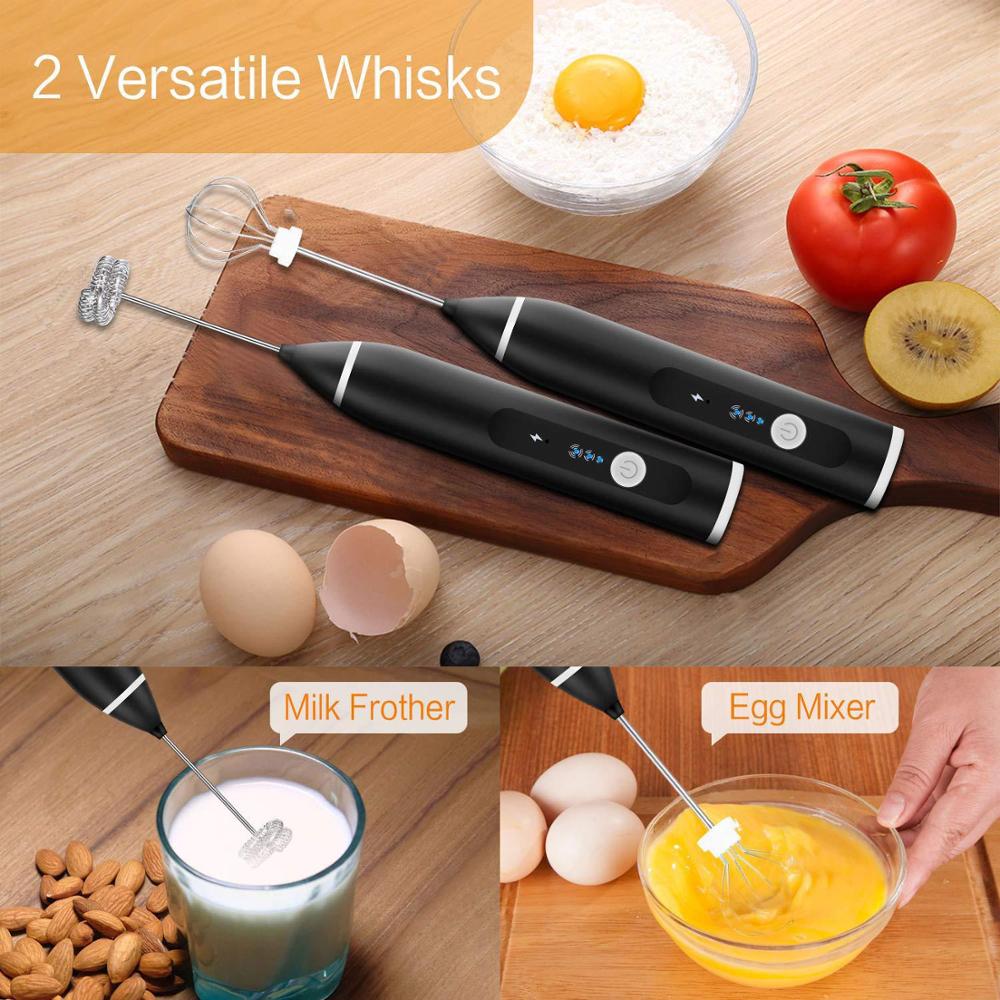 USB Electric Egg Whisk Automatic Handhold Foam Coffee Maker Egg Beater Cappuccino Frother Portable Kitchen Milk Cream Tool Dsers