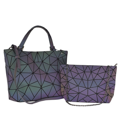 Women's Embossed Geometric 3 Piece Bag Set Dsers